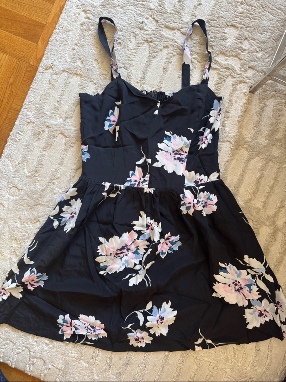 Joie Navy Dress with Pink & Blue Floral Accents
